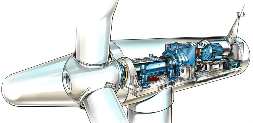 Diagram of Wind Turbine Assembly